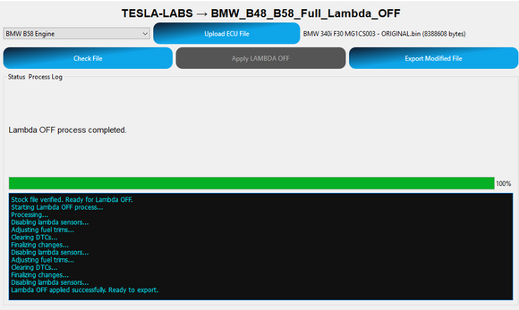 BMW B48 & B58 MG1CS003 Full Lambda OFF Software – The Ultimate Tool for Professional Tuners