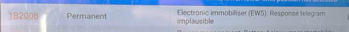 BMW DTC 1B2008 – Electronic Immobilizer (EWS) Response Telegram Implausible
