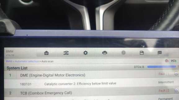 BMW M4 F82 - DME MEVD17.2.G - DTC 180101: Catalytic Converter Efficiency Issue
