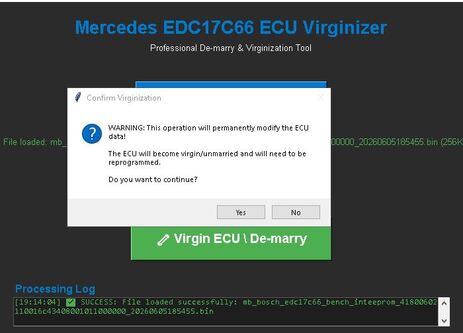 Mercedes EDC17C66 Virgin ECU Tool – De-Marry EEPROM Software (256KB Solution)