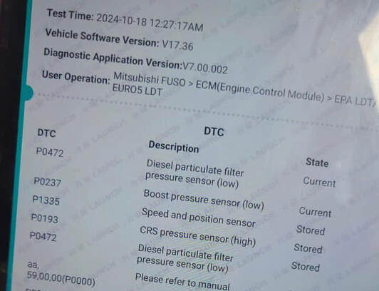 Mitsubishi Canter 6M70 ECU EDC7C4 – DPF OFF, EGR OFF, and DTC Solutions (P0472, P0237, P0000)