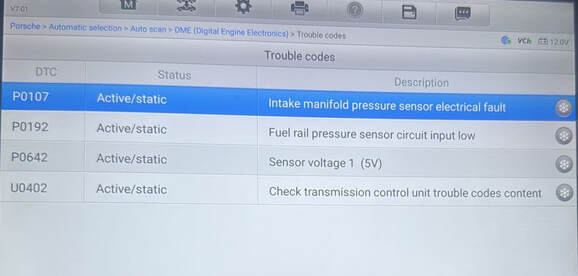 Porsche Cayenne Fault Codes P0107, P0192, P0642 & U0402: Expert Guide to Diagnosis & Fixes