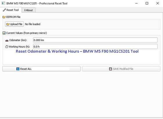 BMW M5 F90 MG1CS201 – Reset Odometer & Working Hours with a Professional EEPROM Tool
