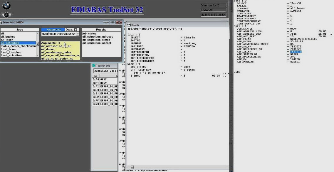 ToolSet32 Guide: Rewriting VIN and AIF for E-series BMW