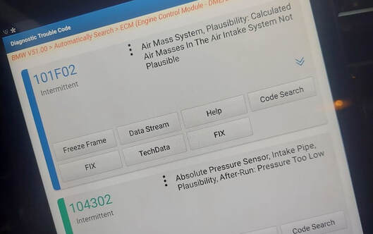 BMW 535i F10 Engine N55 Troubleshooting: Solving DTCs 101F02 and 104302