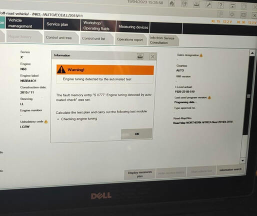 The Fault Memory Entry S 0777 BMW ISTA detect engine tuning