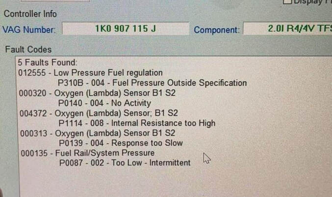 Volkswagen Engine Codes P310B, P0140, P1114, P0139, P0087: What They Mean & How to Fix Them